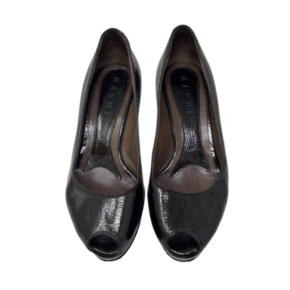 Marni Pumps - Dark Brown - PVC Dress Shoes - Platform Heel - Peep Toe - Size 38 - Picture 4 of 11